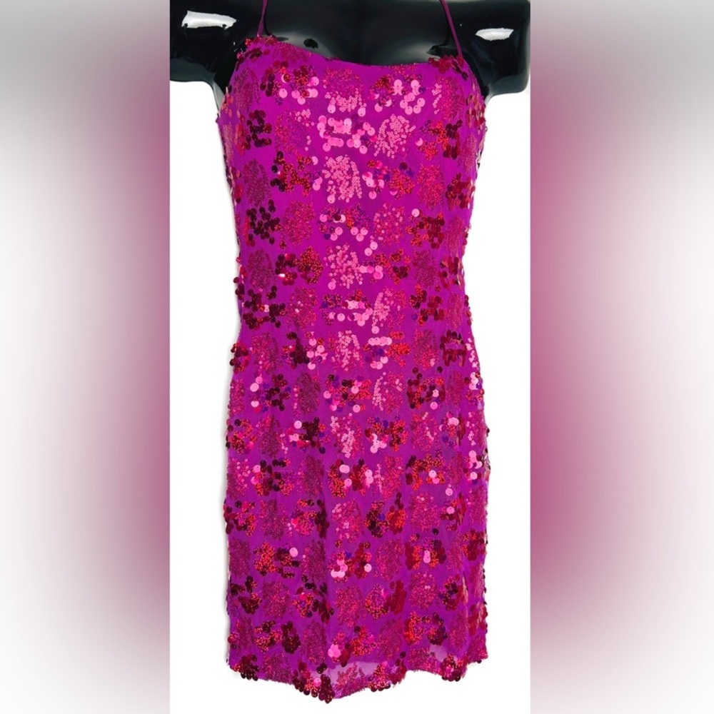 *NWT Fuchsia Sequin Dress - Picture 3 of 15